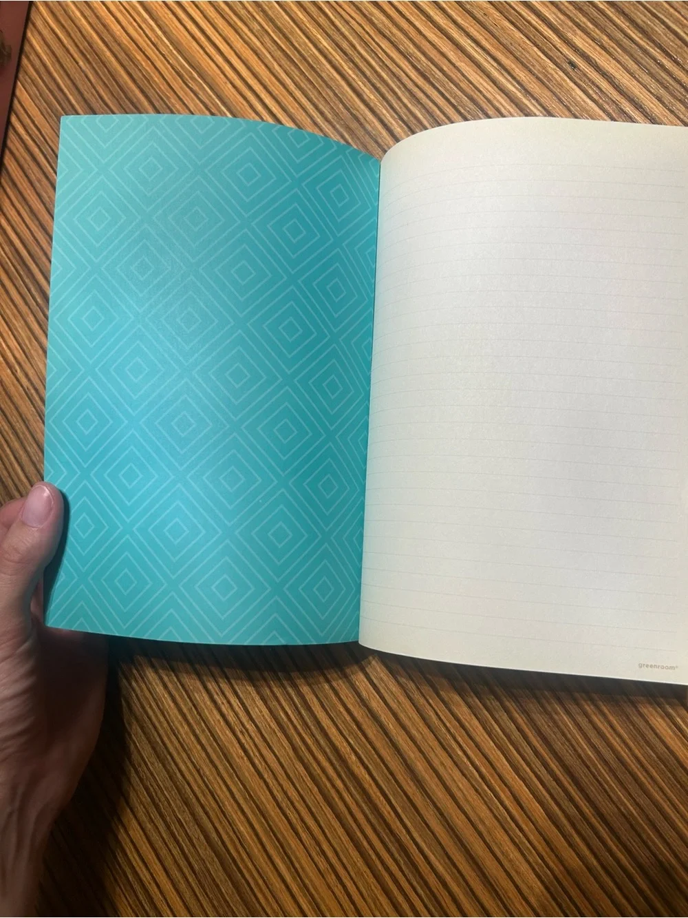 Striped Black and Cream Notebook with Gold Dot Detail